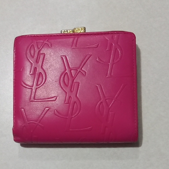 Yves Saint Laurent Pink Embossed Wallet - Picture 2 of 10